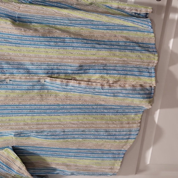 KIM ROGERS WOMAN BUTTON UP MULTI COLOR PIN STRIP 3/4 LENGTH SLEEVES SIZE 20W - Picture 4 of 5